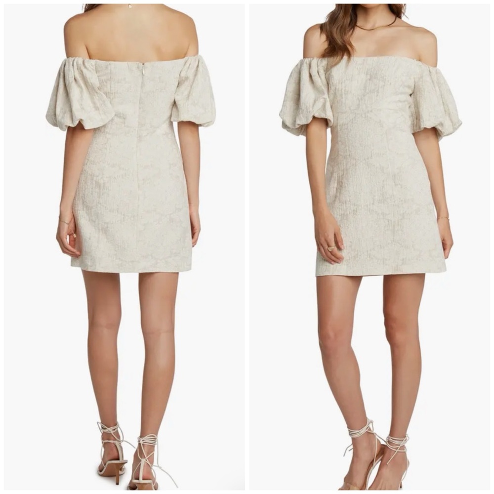 NWOT Matty M Off the Shoulder Floral Linen Blend Mini Dress Small S